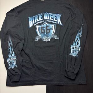 Bike Week Vintage 2007 Daytona Beach, FL Black Long Sleeve Men’s Size 3XL Flames